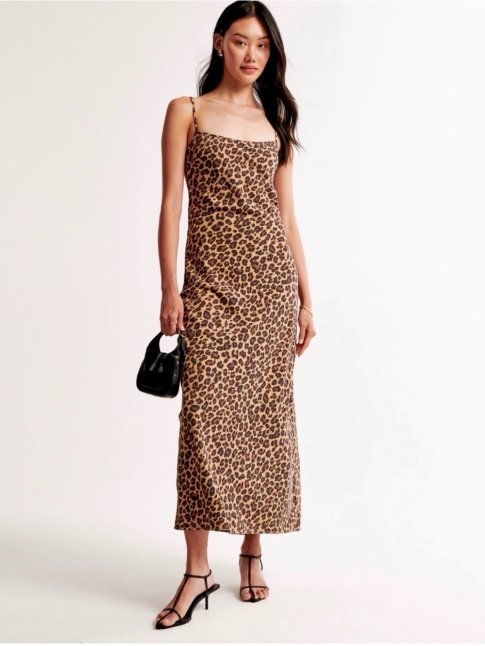 Abercrombie and Fitch Leopard Print Slip Maxi Dress